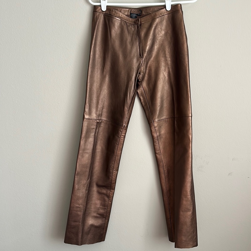 Leather Copper Pants BCBG MaxAzria